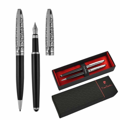 Zestaw piśmienny długopis i pióro wieczne JACQUES Pierre Cardin czarny B0400600IP303 (2)
