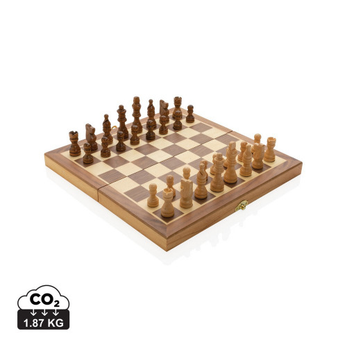 Drewniany zestaw do gry w szachy brązowy P940.129 (12)