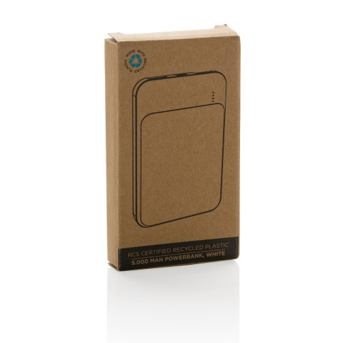 Power bank 5000 mAh, plastik z recyklingu Biały P322.613 (11)