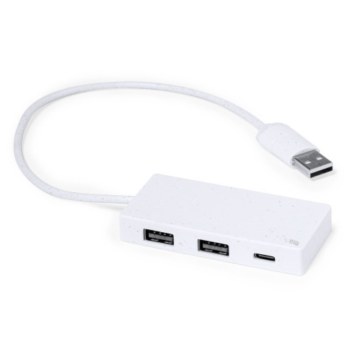 Hub USB i USB-C z ekstraktu z kamienia Biały V2004-02 (1)