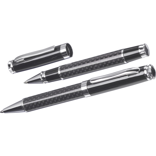 Zestaw piśmienniczy, długopis i pióro kulkowe czarny V1066-03 (7)