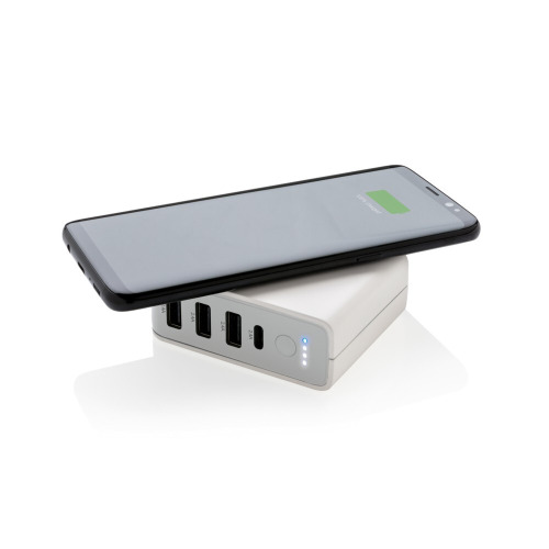 Adapter podróżny, bezprzewodowy power bank 6700 mAh Biały P820.551 (10)