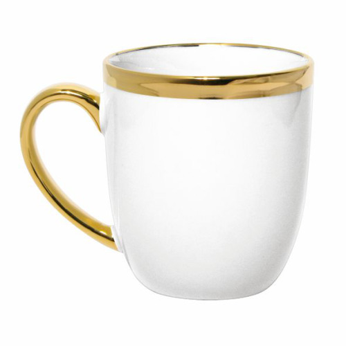 Kubek porcelanowy ze złotym wykończeniem BELLA GOLD 330 ml Wielokolorowy MRT-02B 