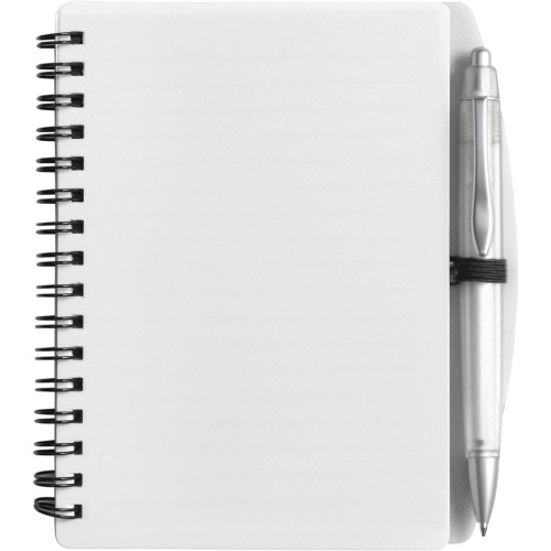 Notatnik ok. A6 z długopisem biały V2391-02 