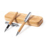 Bambusowy zestaw piśmienny, długopis i pióro kulkowe jasnobrązowy V9348-18 (4) thumbnail