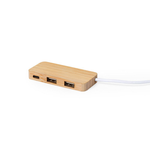 Bambusowy hub USB i USB-C Jasnobrązowy V0199-18 (3)