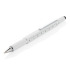Długopis wielofunkcyjny, linijka, poziomica, śrubokręt, touch pen biały V1996-02 (15) thumbnail