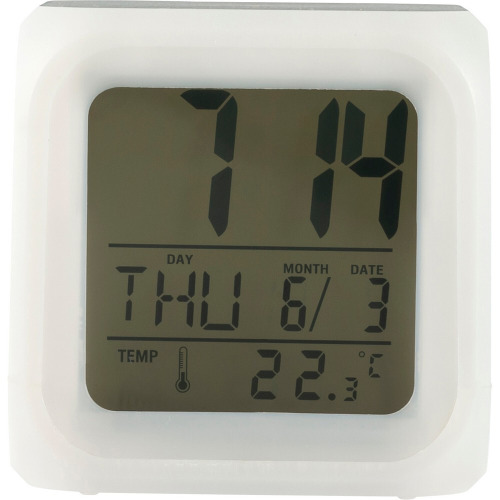Zegar na biurko, budzik biały V3933-02 (9)