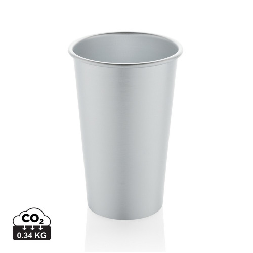 Lekki kubek podróżny 450 ml Alo, aluminium z recyklingu srebrny P437.202 (5)