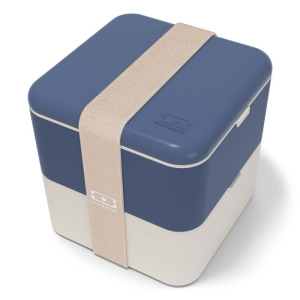 Lunchbox Bento Square MONBENTO, Blue Natural