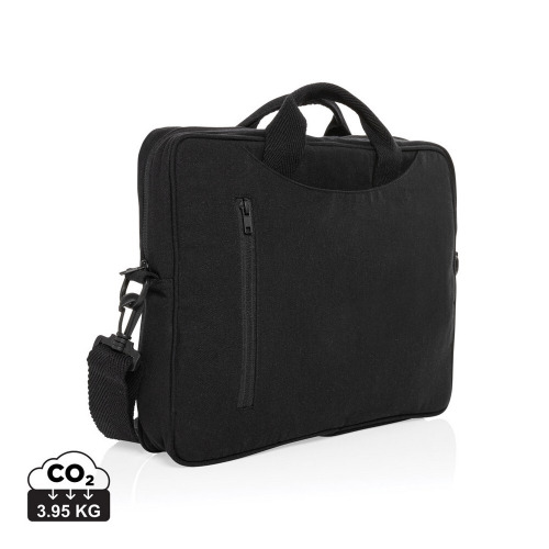 Torba na laptopa 15,4" AWARE™ Laluka, bawełna z recyklingu czarny P732.111 (7)