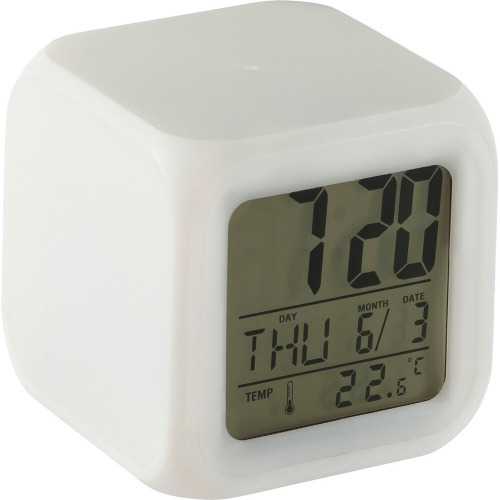 Zegar na biurko, budzik biały V3933-02 (8)