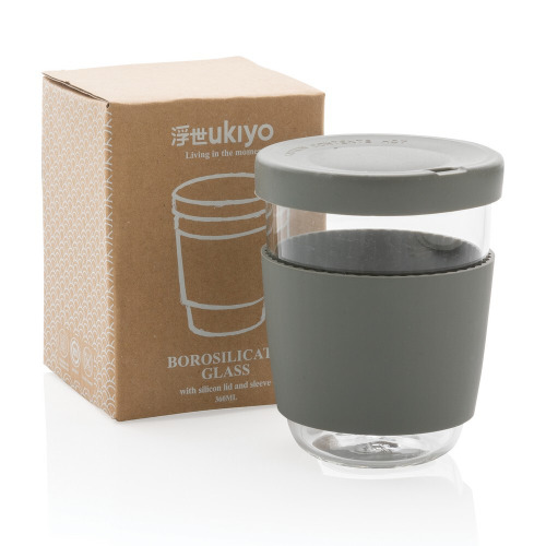 Szklany kubek podróżny Ukiyo 360 ml Szary P432.702 (7)