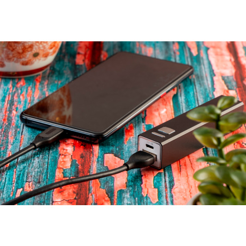 Power bank metalowy 2200 mAh PORT HOPE Czarny 302903 (6)