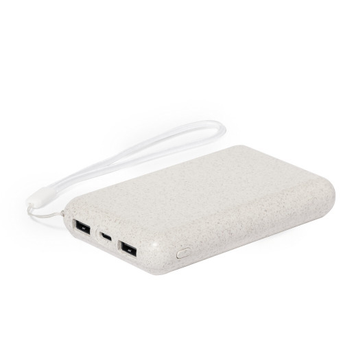 Power bank 5000 mAh ze słomy pszenicznej, ładowarka słoneczna Neutralny V1353-00 (3)