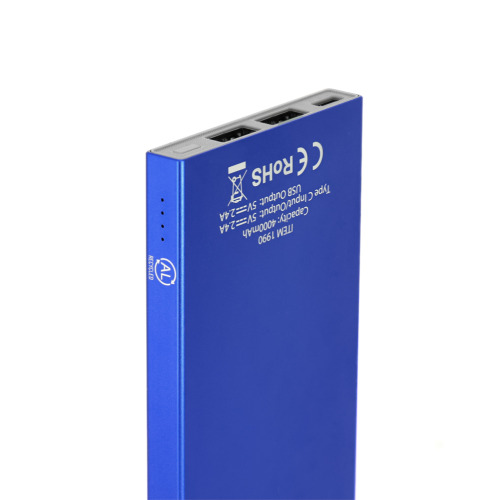 Power bank 4000 mAh z aluminium z recyklingu Niebieski V1144-11 (4)