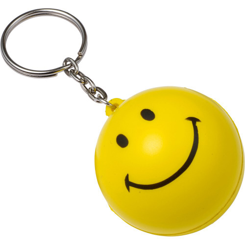 Brelok do kluczy "uśmiechnięta buzia", antystres żółty V8997-08 (5)