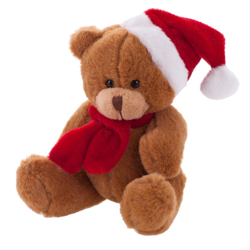 Pluszowy miś świąteczny | Nathan Brown brązowo-czerwony HE261-56 