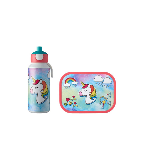 Zestaw dziecięcy bidon i lunchbox Campus Unicorn 107410165377 Wielokolorowy MPL107410165377 