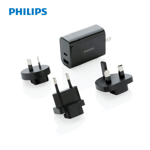 Uniwersalna ładowarka Philips 30W, adapter podróżny Czarny P301.181 (7)