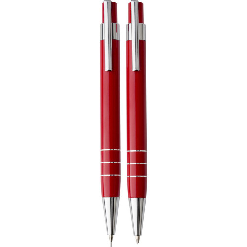 Zestaw piśmienny, długopis i ołówek mechaniczny czerwony V1559-05 (6)
