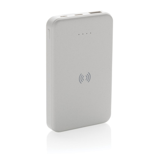 Power bank 5000 mAh, ładowarka bezprzewodowa 5W Biały P322.623 