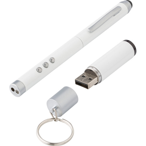 Wskaźnik laserowy, długopis, touch pen, odbiornik biały V3582-02 (6)