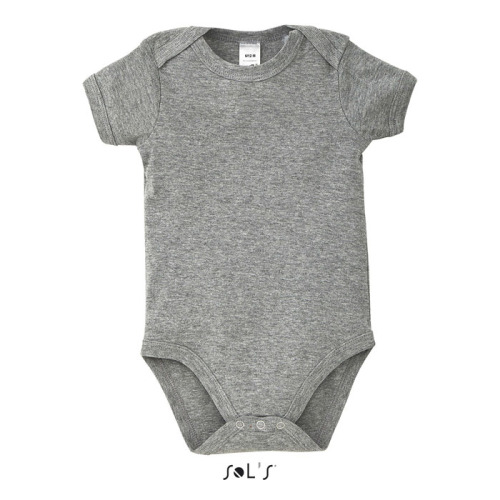 BAMBINO Dziecięce body 180g-WH-XXS Szary Melanż S00583-GM-XS 