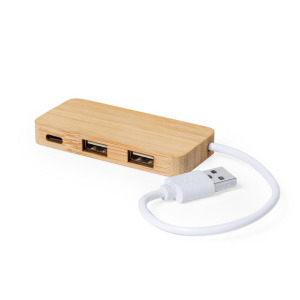 Bambusowy hub USB i USB-C