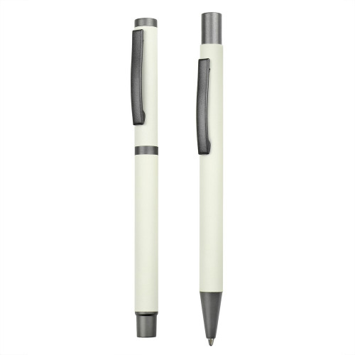 Zestaw piśmienniczy, długopis i pióro kulkowe | Elliot biały V1957-02 (1)