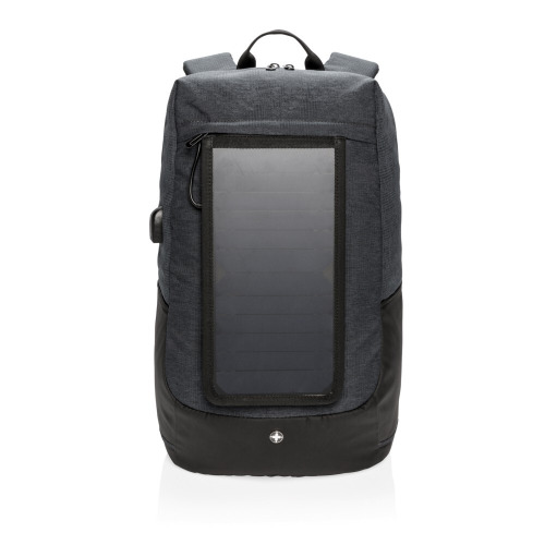 Plecak na laptopa 15,6", ładowarka słoneczna 7W Swiss Peak Eclipse czarny P762.120 (2)