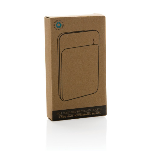 Power bank 5000 mAh, plastik z recyklingu Czarny P322.611 (9)