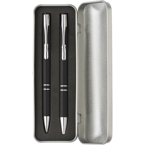 Zestaw piśmienniczy, długopis i ołówek mechaniczny czarny V1956-03 