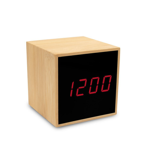 Bambusowy zegar na biurko z alarmem | Katherine drewno V0193-17 