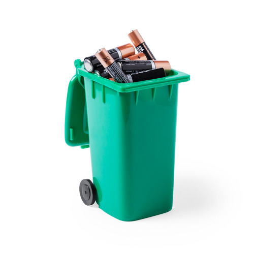 Pojemnik na przybory do pisania "kontener na śmieci" zielony V2565-06 (4)