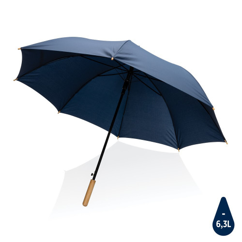 Bambusowy parasol automatyczny 27" Impact AWARE™ rPET Niebieski P850.665 