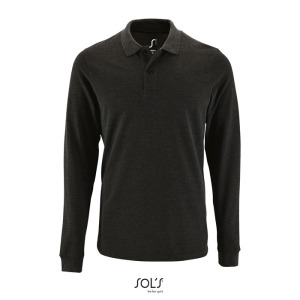 PERFECT MEN LSL POLO 180g Charcoal melange