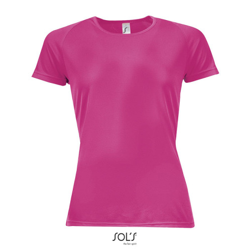 SPORTY Damski T-Shirt 140g Neonowy róż 2 S01159-NP-S 