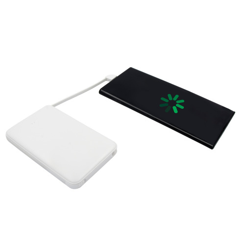 Power bank 5000 mAh ze zintegrowanymi kablami, adapter w komplecie | Presley Biały V0905-02 (20)