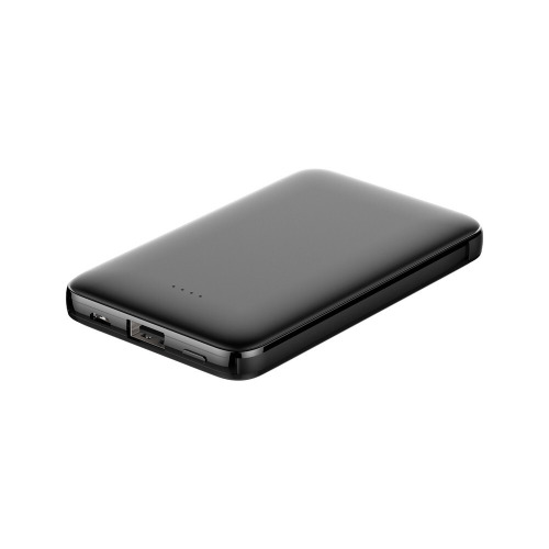 Power bank 5000 mAh ze zintegrowanymi kablami, adapter w komplecie | Presley Czarny V0905-03 (5)