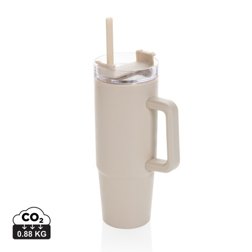 Kubek podróżny 900 ml Tana, plastik z recyklingu beżowy P437.1019 