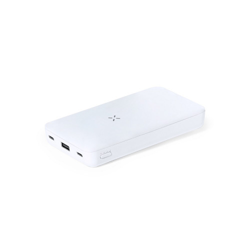 Bezprzewodowy power bank 5000 mAh, ładowarka bezprzewodowa 15W, stojak na telefon Biały V1222-02 (1)