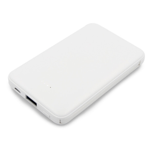 Power bank 5000 mAh ze zintegrowanymi kablami, adapter w komplecie | Presley biały V0905/W-02 (7)