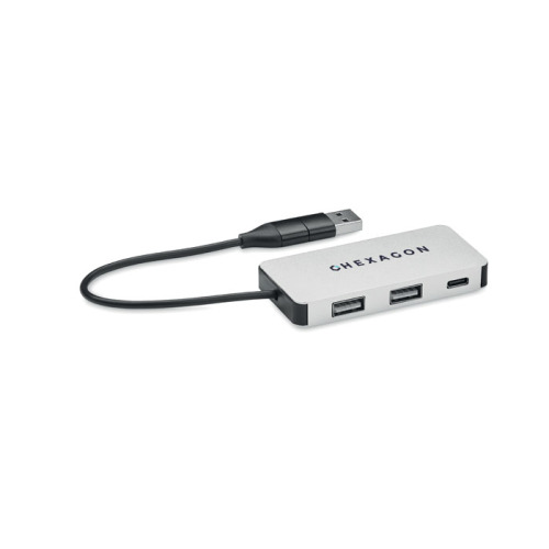 3-portowy hub USB kabel 20cm Srebrny MO2142-14 (3)