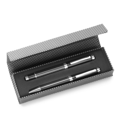 Zestaw piśmienniczy, długopis i pióro kulkowe czarny V1066-03 (12)