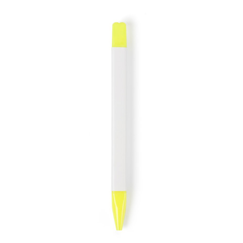 Zestaw piśmienniczy, ołówek, zakreślacz i długopisy z wkładem w kolorze nakrętki biały V1314-02 (3)