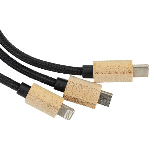 Długi kabel 4w1 z podświetlanym logo w drewnianej obudowie beżowy EG059113 (3)