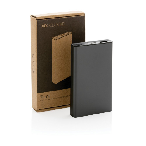 Power bank 5000 mAh Terra, aluminium z recyklingu Szary P322.682 (8)