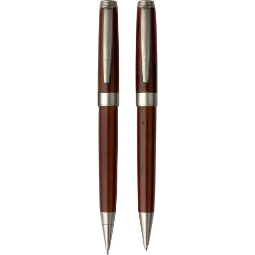 Zestaw piśmienniczy, długopis i ołówek mechaniczny drewno V1115-17 (8)