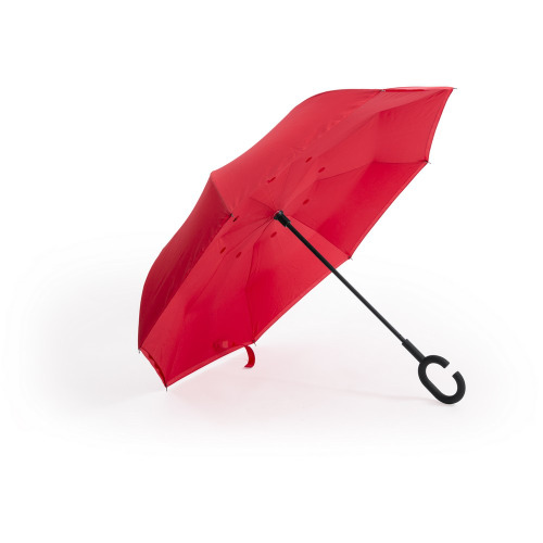 Odwracalny parasol manualny, rączka C Czerwony V8987-05 (1)